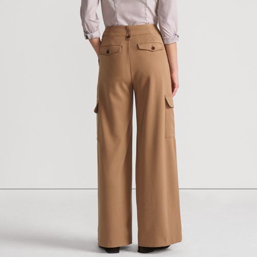Women's Soft Polish Cargo High Rise Wide Leg Pants, Back