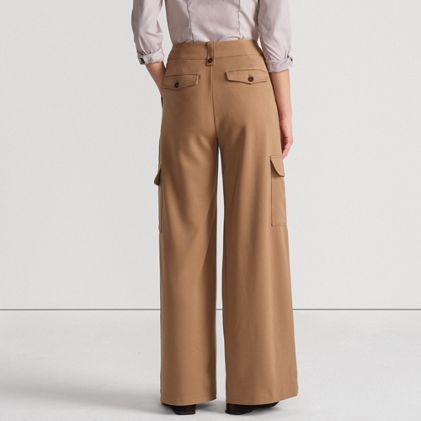 Women's Petite Soft Polish Cargo High Rise Wide Leg Pants - image 1