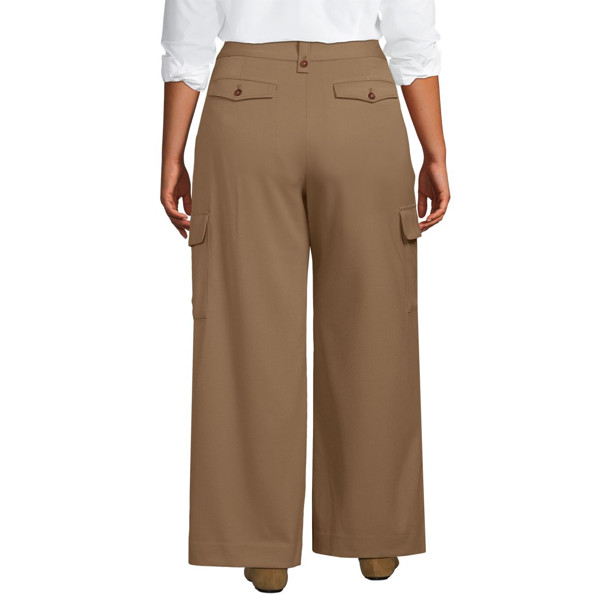 Women's Soft Polish Cargo High Rise Wide Leg Pants