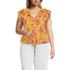 Women's Plus Size Chiffon Ruffle Sleeve Bubble Hem Blouse, Front
