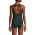 Women's Tugless Shine High Neck Portrait Back One Piece Swimsuit, Back