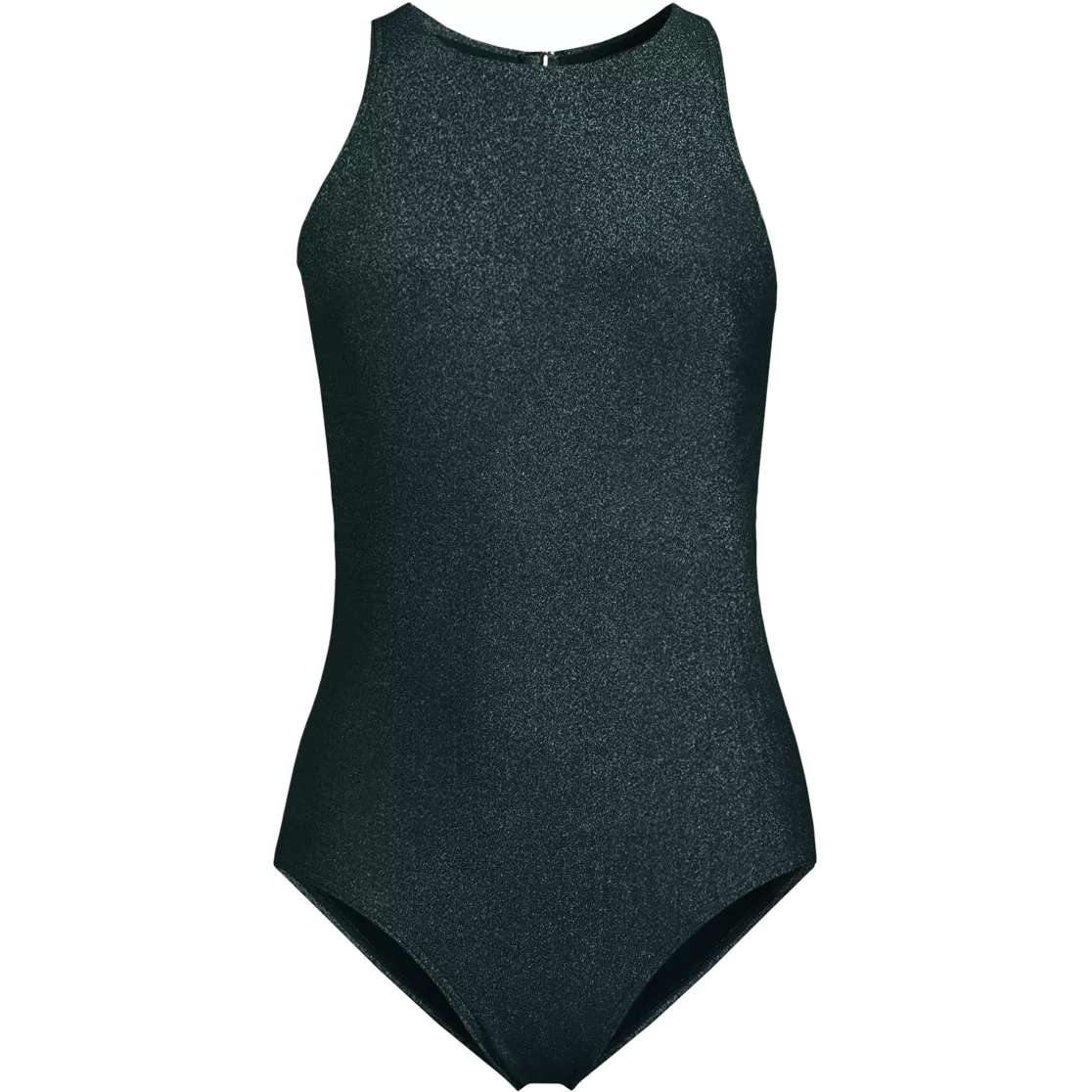 Women's Tugless Shine High Neck Portrait Back One Piece Swimsuit