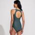 Women's Tugless Shine High Neck Portrait Back One Piece Swimsuit, Back