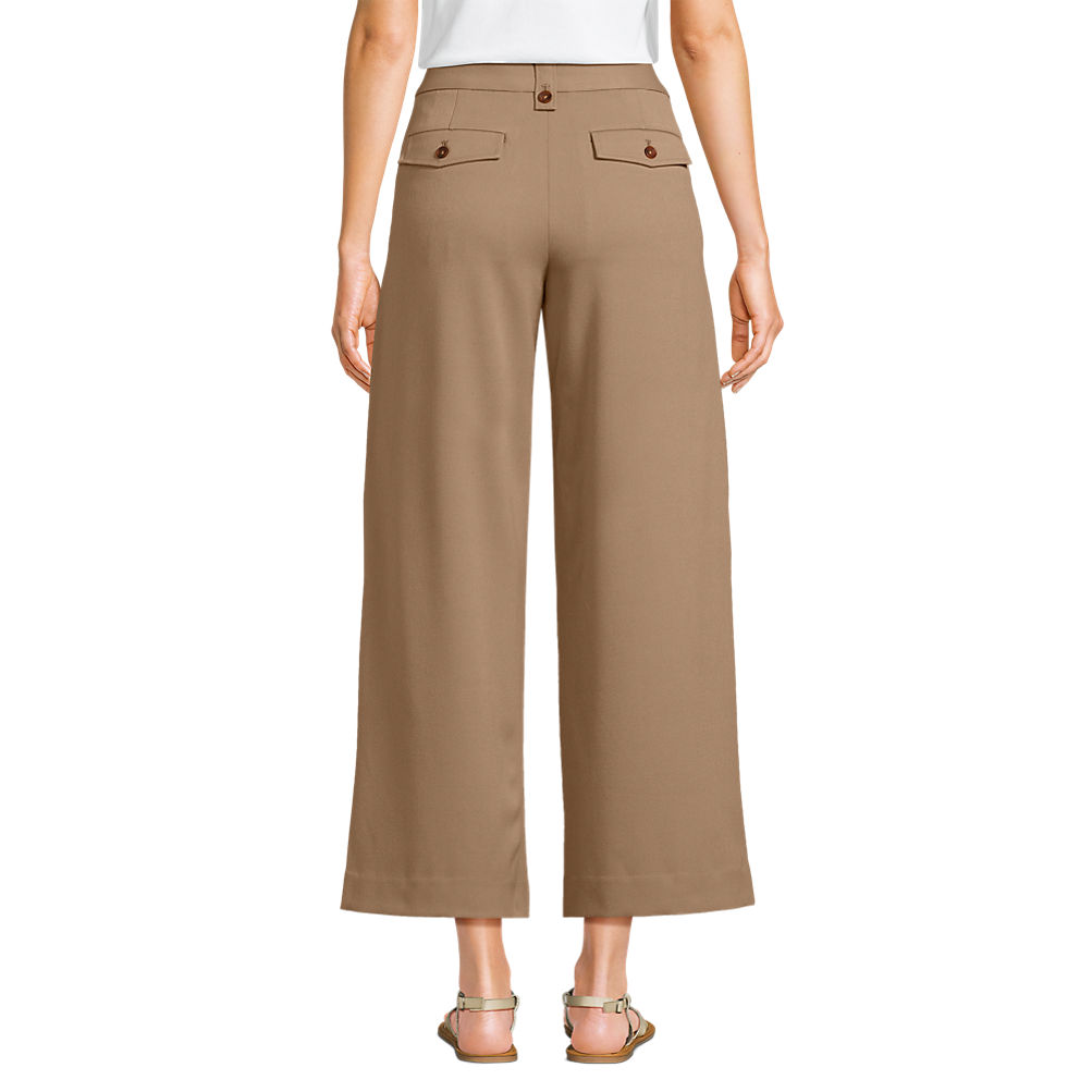 Women's Soft Polish High Rise Wide Leg Crop Pants | Lands' End Women's Soft Polish High Rise Wide Leg Crop Pants | Lands' End