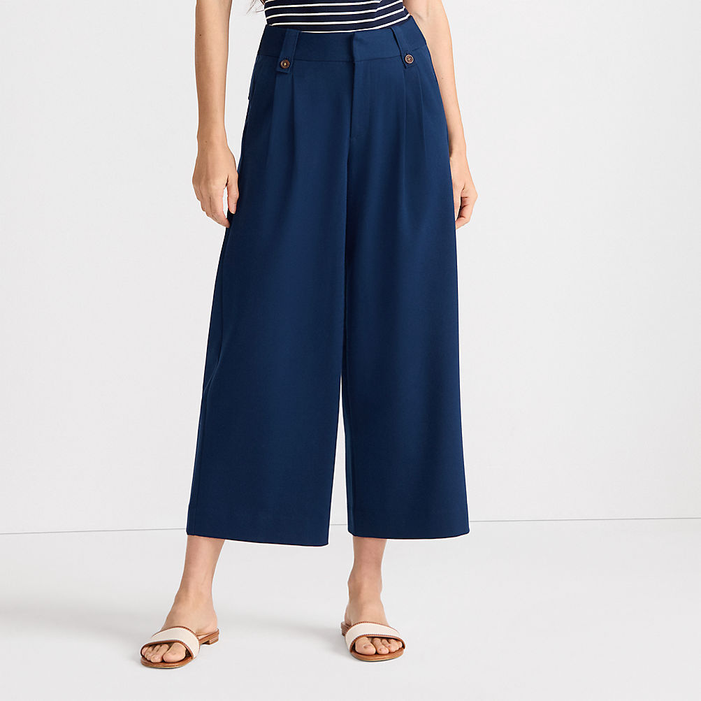 Women's Soft Polish High Rise Wide Leg Crop Pants | Lands' End Women's Soft Polish High Rise Wide Leg Crop Pants | Lands' End