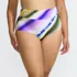 Women's Plus Size Ruched High Waisted Full Coverage Bikini Bottoms, Front