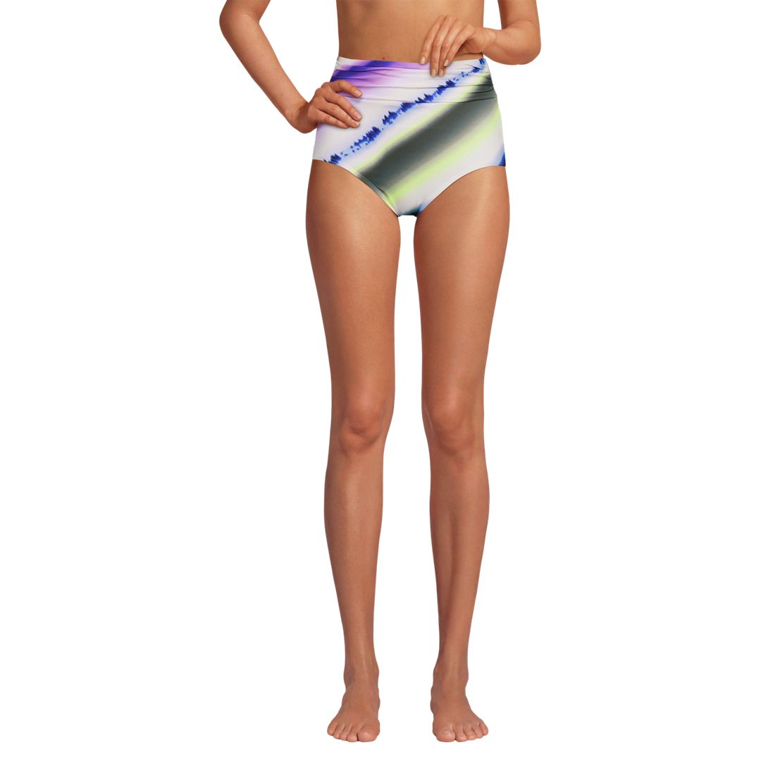 Women's Ruched High Waisted Full Coverage Bikini Bottoms