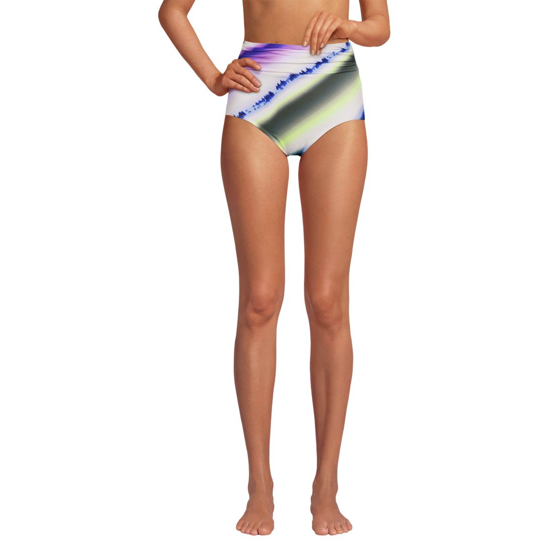 Women's Ruched High Waisted Full Coverage Bikini Bottoms