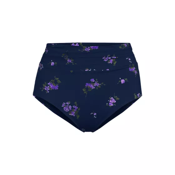 Women's Ruched High Waisted Full Coverage Bikini Bottoms - primary