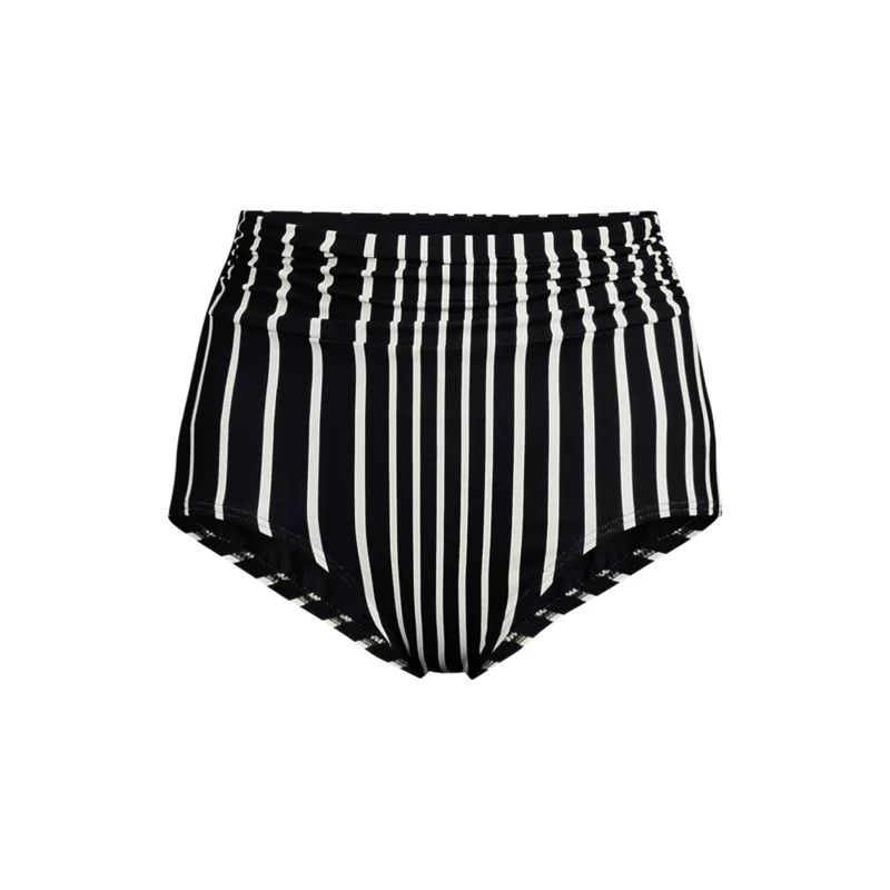 Women's Ruched High Waisted Full Coverage Bikini Bottoms, Front