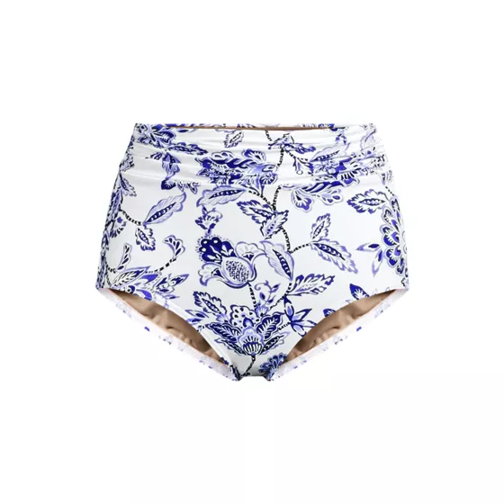 Women's Ruched High Waisted Full Coverage Bikini Bottoms - primary