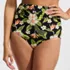 Women's Ruched High Waisted Full Coverage Bikini Bottoms, Front
