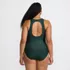 Women's Plus Size Tugless Shine High Neck Portrait Back One Piece Swimsuit, Back
