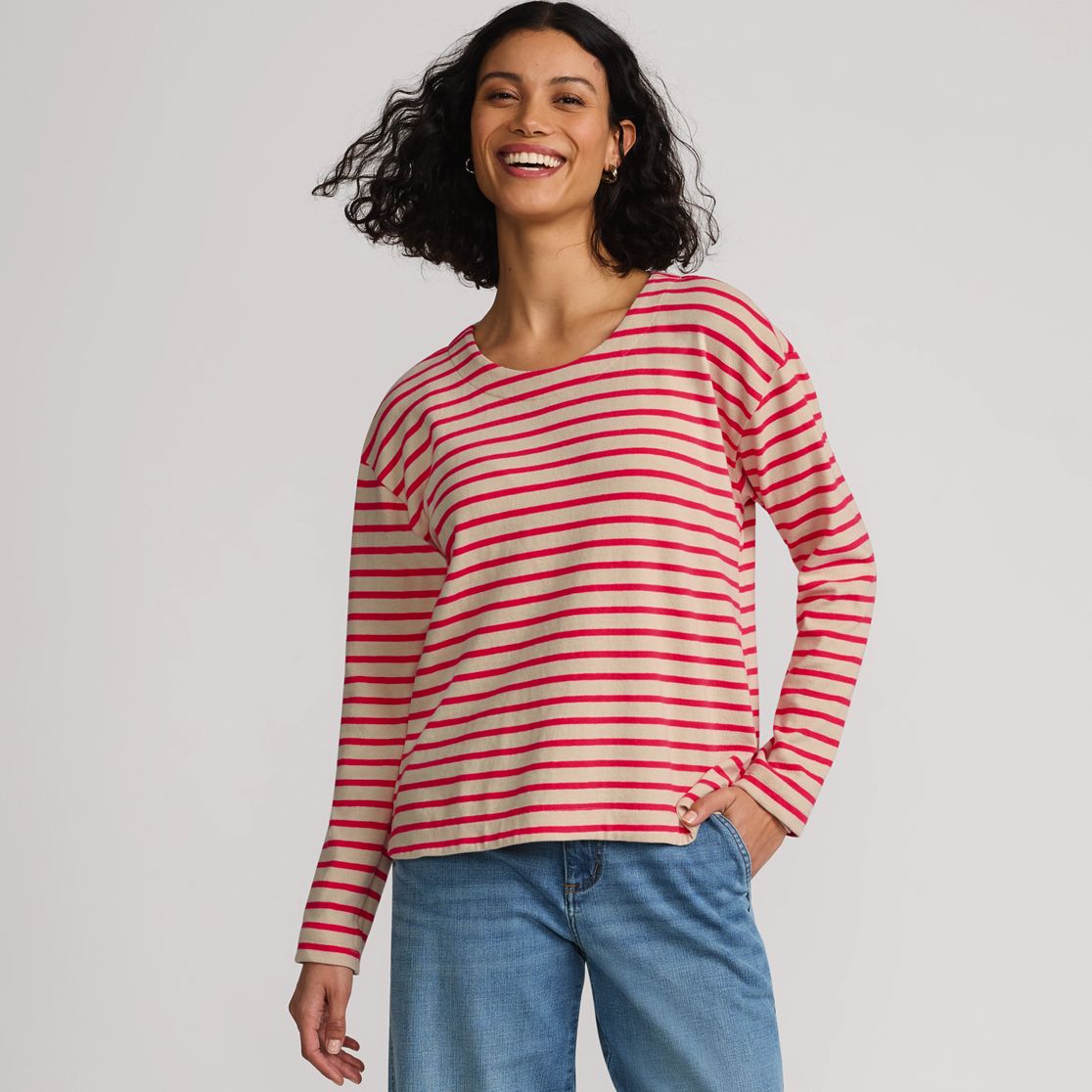 Women's Long Sleeve Mariner Jersey Crewneck Tee