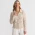 Women's Cotton Boucle Johnny Collar Textured Sweater, Front