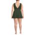 Women's Plus Size Mesh V-neck Mini Swim Dress Swimsuit, Back
