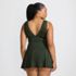 Women's Plus Size Mesh V-neck Mini Swim Dress Swimsuit, Back