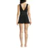 Women's Mesh V-neck Mini Swim Dress Swimsuit, Back
