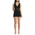Women's Mesh V-neck Mini Swim Dress Swimsuit, Front