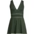 Women's Mesh V-neck Mini Swim Dress Swimsuit, Front