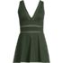 Women's Mesh V-neck Mini Swim Dress Swimsuit, Front
