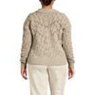 Women's Cotton Boucle Johnny Collar Textured Sweater