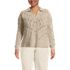 Women's Plus Size Cotton Boucle Johnny Collar Textured Sweater, Front