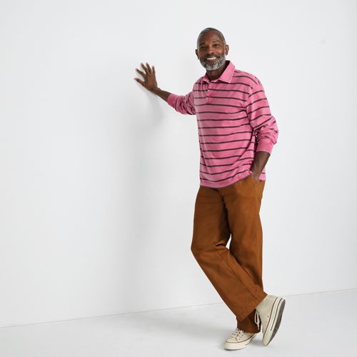 Men's Long Sleeve Overdye Rugby Shirt, alternative image