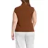 Women's Plus Size Cap Sleeve Drapey Rib Fitted Funnel Neck Tank, Back