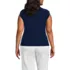 Women's Plus Size Cap Sleeve Drapey Rib Fitted Funnel Neck Tank, Back