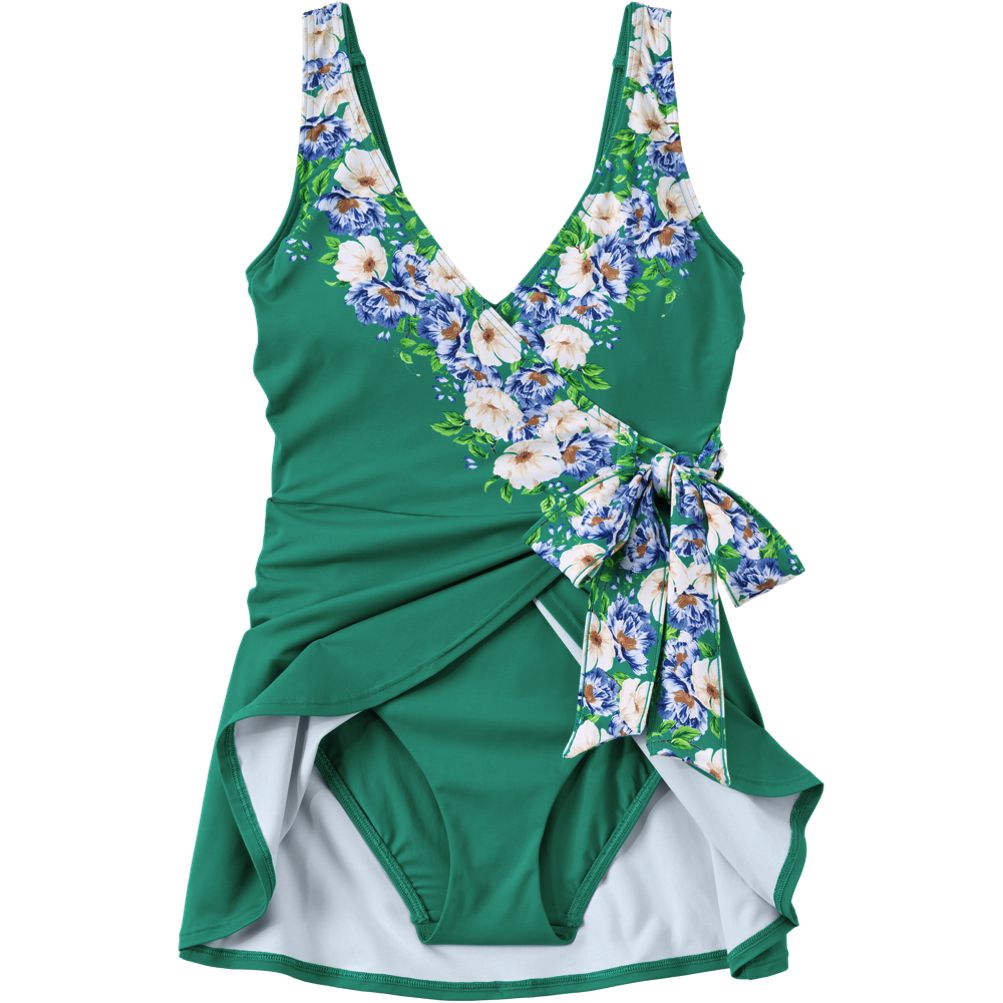 aqua green side tie swim dress Aqua Green + Women’s Side Tie Swim Dress