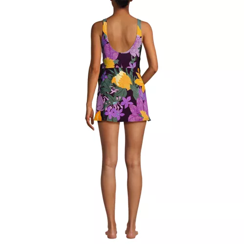 Women's Side Tie Mini Swim Dress Swimsuit, Back