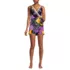 Women's Side Tie Mini Swim Dress Swimsuit, Front