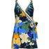 Women's Plus Size Side Tie Mini Swim Dress Swimsuit, Front