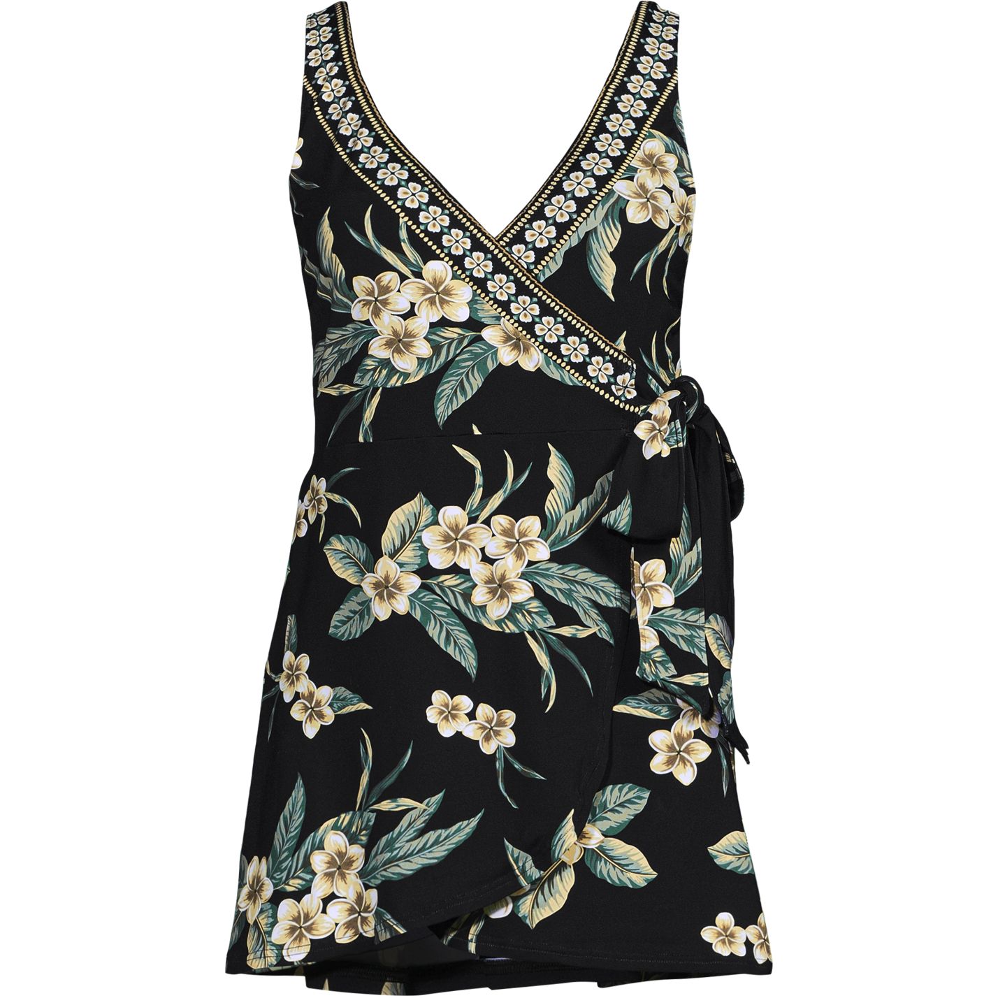 Women's Plus Size Side Tie Mini Swim Dress Swimsuit