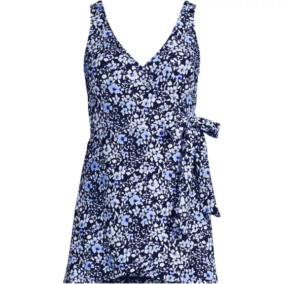 Women's Side Tie Mini Swim Dress Swimsuit - primary
