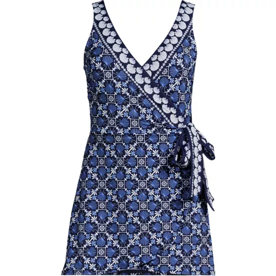 Women's Side Tie Mini Swim Dress Swimsuit - primary