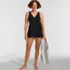 Women's Mastectomy Long Side Tie Mini Swim Dress Swimsuit, alternative image
