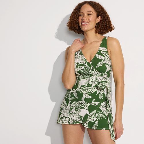 Women's Side Tie Mini Swim Dress Swimsuit