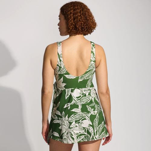 Women's Side Tie Mini Swim Dress Swimsuit, Back