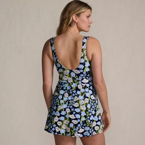 Women's Side Tie Mini Swim Dress Swimsuit, Back