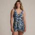 Women's Petite Side Tie Mini Swim Dress Swimsuit, Front