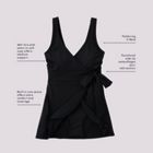 Women's Side Tie Mini Swim Dress Swimsuit