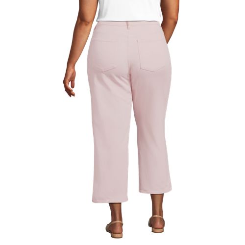  Lands' End Relaxte Soft Denim Straight Fit 7/8-jeans, Damen, Größe:48 Plus, Pink, Elasthan/baumwoll-mischung, By Lands' End 