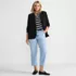 Women's Plus Size Soft Denim Mid Rise Relaxed Straight Crop Jeans, alternative image