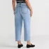 Women's Plus Size Soft Denim Mid Rise Relaxed Straight Crop Jeans, Back