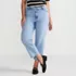 Women's Plus Size Soft Denim Mid Rise Relaxed Straight Crop Jeans, Front