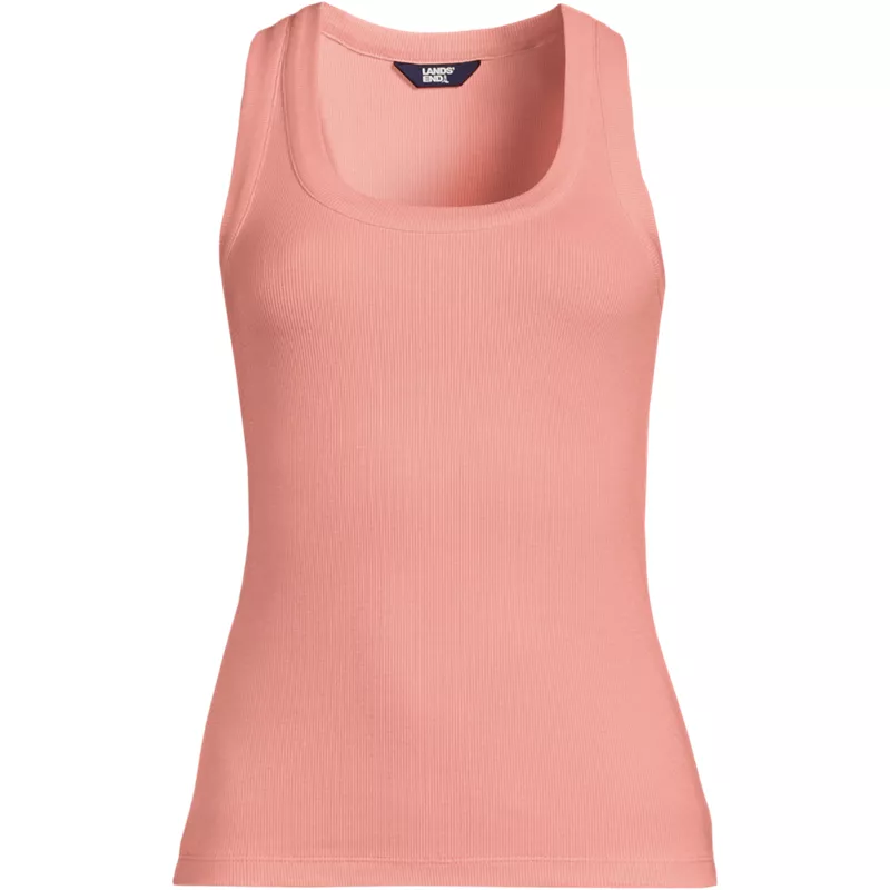 Women's Plus Size Drapey Rib Fitted Tank Top, Front