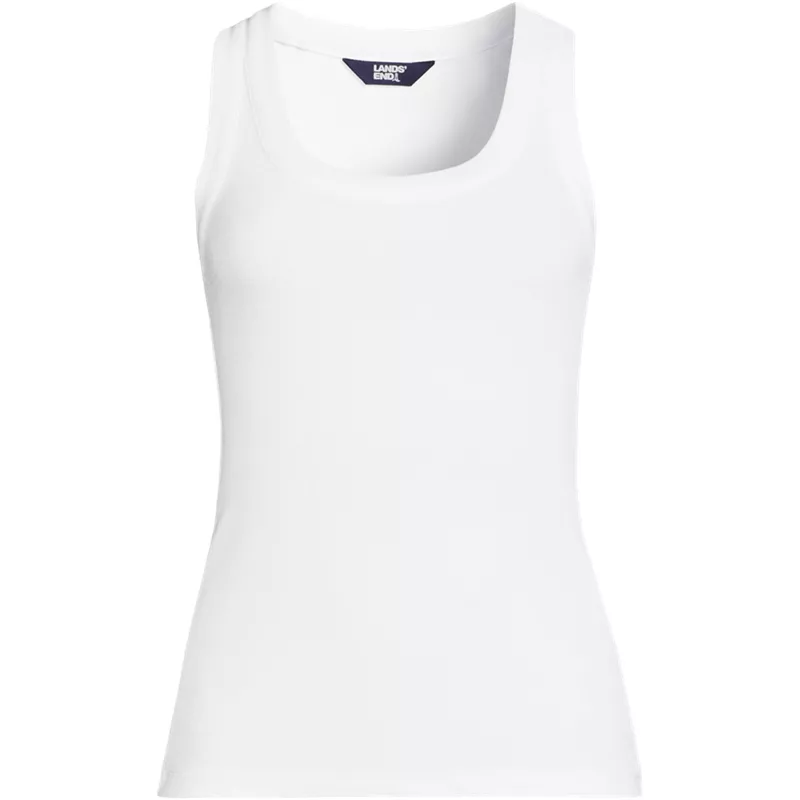 Women's Drapey Rib Fitted Tank Top, Front