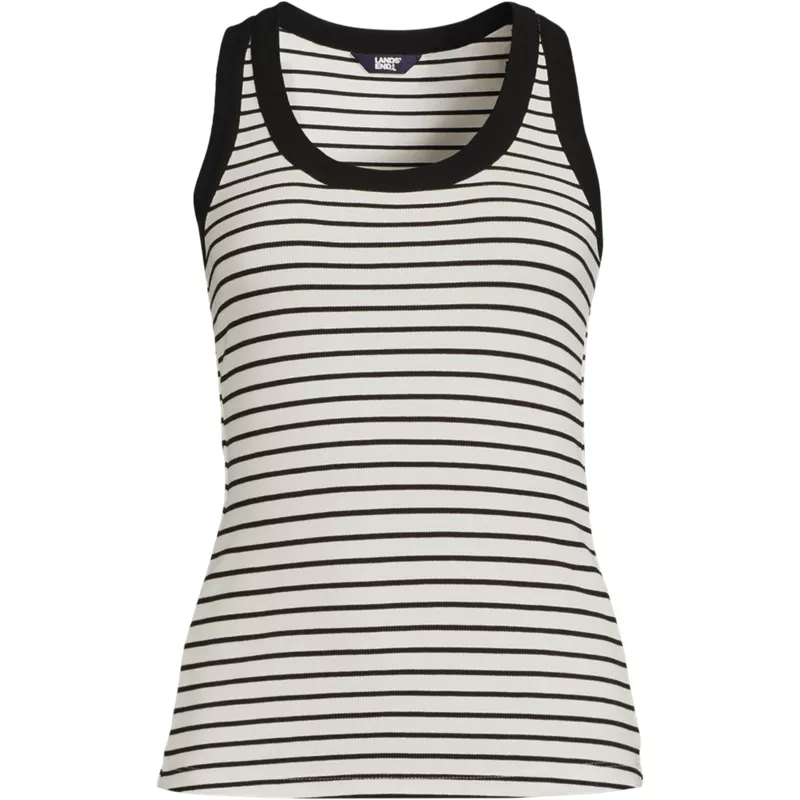 Women's Plus Size Drapey Rib Fitted Tank Top, Front